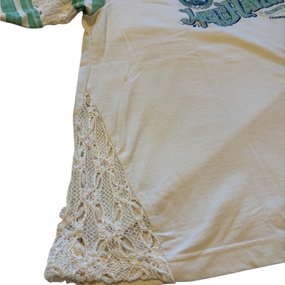 Farm Girl Likes to Play in Hayloft-NWT-Teal/White-Size Large-Crochet inserts - Picture 4 of 12